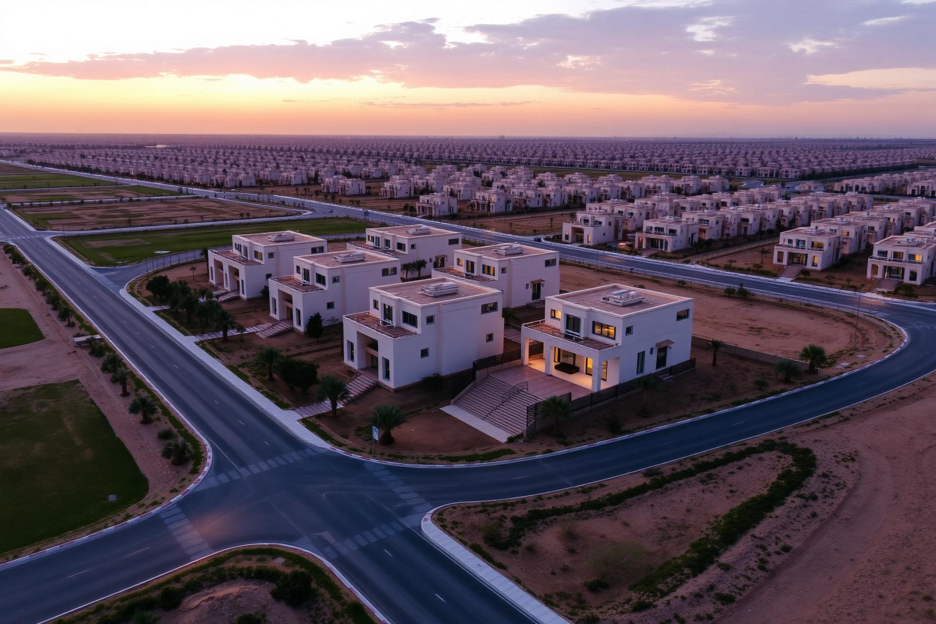 Aerial view of a finished compound
