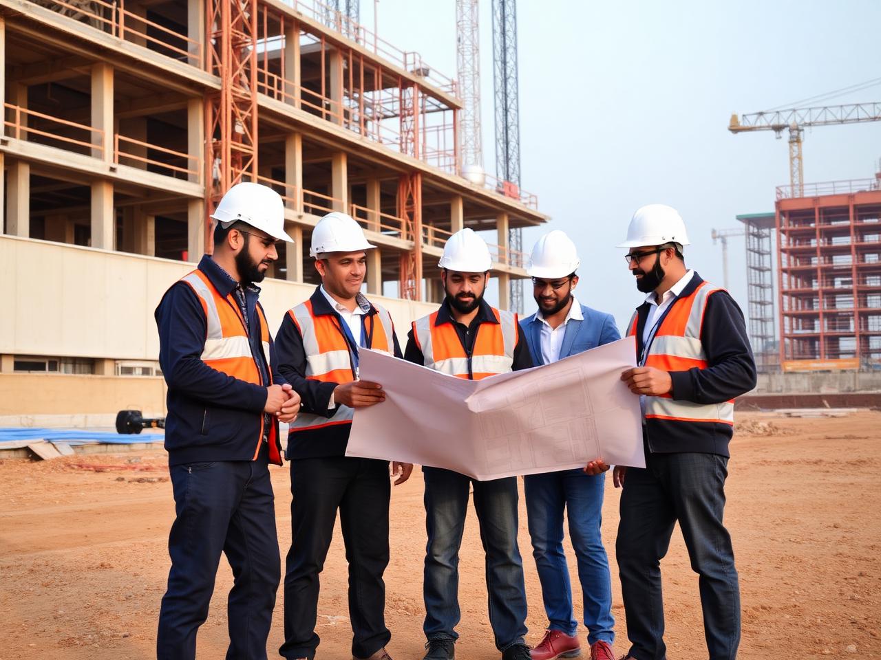 Engineering team on site